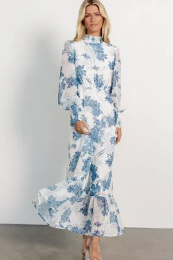 Baltic Born Luciana Maxi Dress | Off White + Blue
