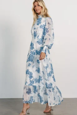 Baltic Born Luciana Maxi Dress | Off White + Blue