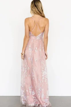 Baltic Born Lucienne Shimmer Maxi Gown | Blushing Rose