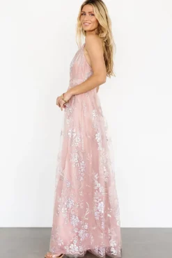 Baltic Born Lucienne Shimmer Maxi Gown | Blushing Rose