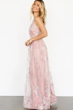 Baltic Born Lucienne Shimmer Maxi Gown | Blushing Rose
