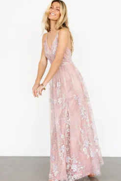 Baltic Born Lucienne Shimmer Maxi Gown | Blushing Rose
