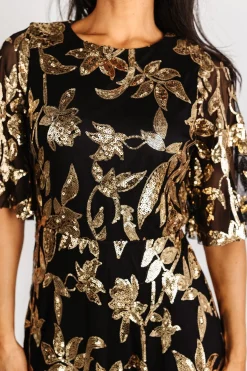 Baltic Born Lucy Sequin Dress | Black + Gold