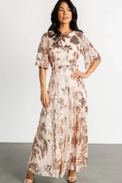 Baltic Born Lucy Sequin Dress | Rose Gold