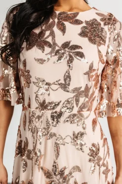 Baltic Born Lucy Sequin Dress | Rose Gold