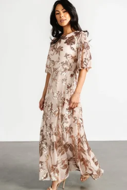 Baltic Born Lucy Sequin Dress | Rose Gold