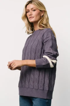 Baltic Born Lund Cable Knit Sweater | Vintage Purple