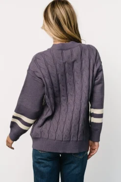 Baltic Born Lund Cable Knit Sweater | Vintage Purple