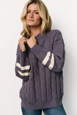 Baltic Born Lund Cable Knit Sweater | Vintage Purple