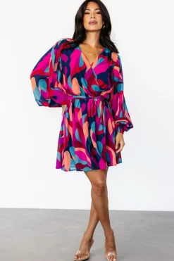 Baltic Born Lyndsi Short Dress | Magenta Multi