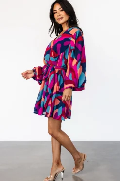 Baltic Born Lyndsi Short Dress | Magenta Multi