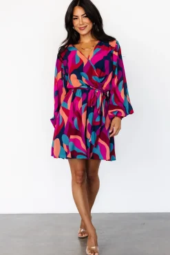 Baltic Born Lyndsi Short Dress | Magenta Multi