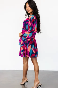 Baltic Born Lyndsi Short Dress | Magenta Multi