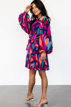 Baltic Born Lyndsi Short Dress | Magenta Multi