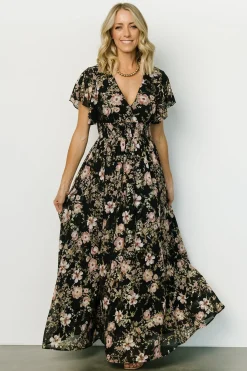 Baltic Born Lynlee Metallic Maxi Dress | Black + Mauve