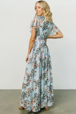 Baltic Born Lynlee Metallic Maxi Dress | Light Blue