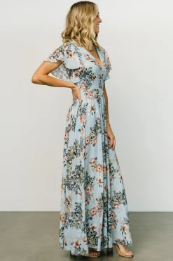 Baltic Born Lynlee Metallic Maxi Dress | Light Blue