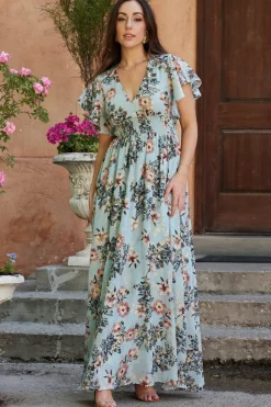 Baltic Born Lynlee Metallic Maxi Dress | Light Blue