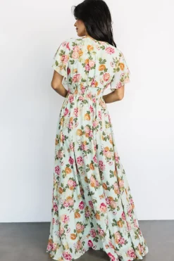 Baltic Born Lynlee Metallic Maxi Dress | Sage + Pink
