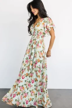 Baltic Born Lynlee Metallic Maxi Dress | Sage + Pink