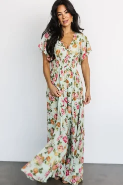 Baltic Born Lynlee Metallic Maxi Dress | Sage + Pink