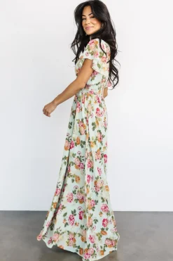 Baltic Born Lynlee Metallic Maxi Dress | Sage + Pink