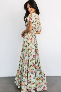 Baltic Born Lynlee Metallic Maxi Dress | Sage + Pink
