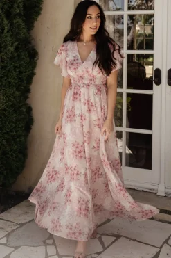 Baltic Born Lynlee Metallic Maxi Dress | Pink Multi