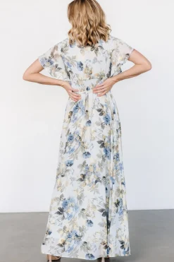 Baltic Born Lynlee Metallic Maxi Dress | Dusty Blue