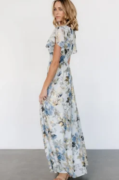 Baltic Born Lynlee Metallic Maxi Dress | Dusty Blue