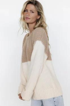 Baltic Born Mabel Cuffed Sweater | Cream + Taupe