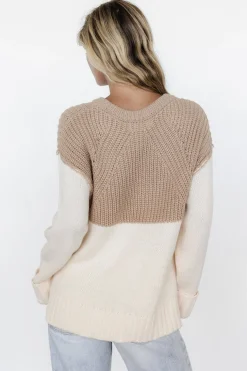 Baltic Born Mabel Cuffed Sweater | Cream + Taupe