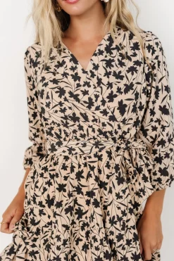 Baltic Born Maci Short Dress | Beige Print