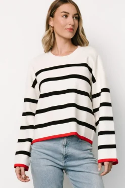 Baltic Born Madilyn Striped Sweater | Off White + Black