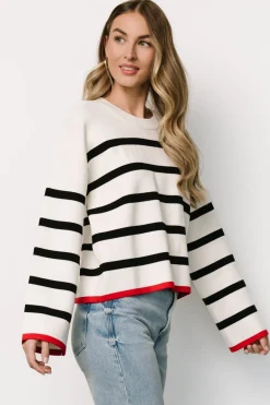 Baltic Born Madilyn Striped Sweater | Off White + Black