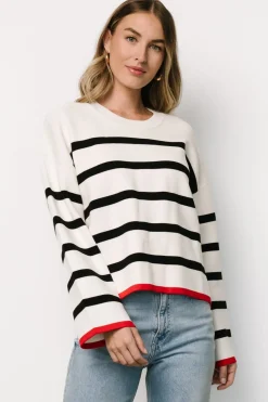 Baltic Born Madilyn Striped Sweater | Off White + Black
