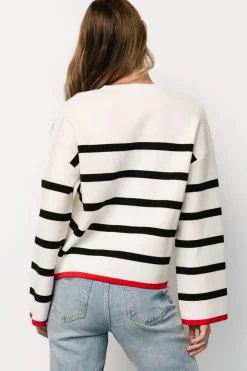 Baltic Born Madilyn Striped Sweater | Off White + Black