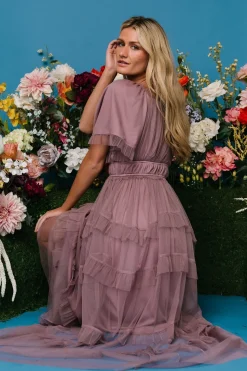 Baltic Born Magdalena Tulle Maxi Dress | Dusty Orchid