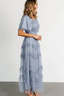 Baltic Born Magdalena Tulle Maxi Dress | Dusty Blue