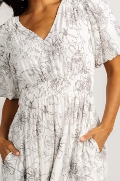 Baltic Born Makenna Midi Dress | Off White Print