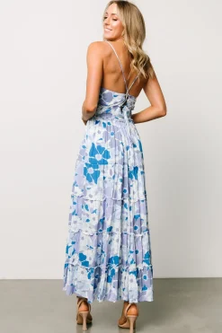 Baltic Born Malia Cross Back Maxi Dress | Blue + Purple Multi