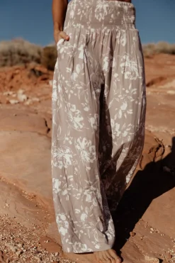 Baltic Born Malta Smocked Waist Pants | Sand + White