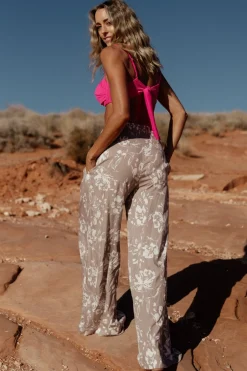 Baltic Born Malta Smocked Waist Pants | Sand + White