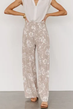 Baltic Born Malta Smocked Waist Pants | Sand + White