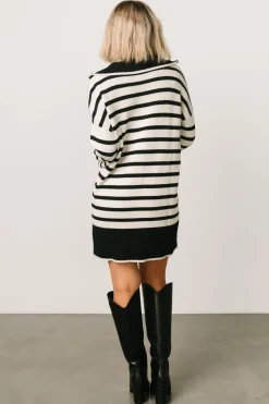 Baltic Born Manon Sweater Dress | Black Stripe