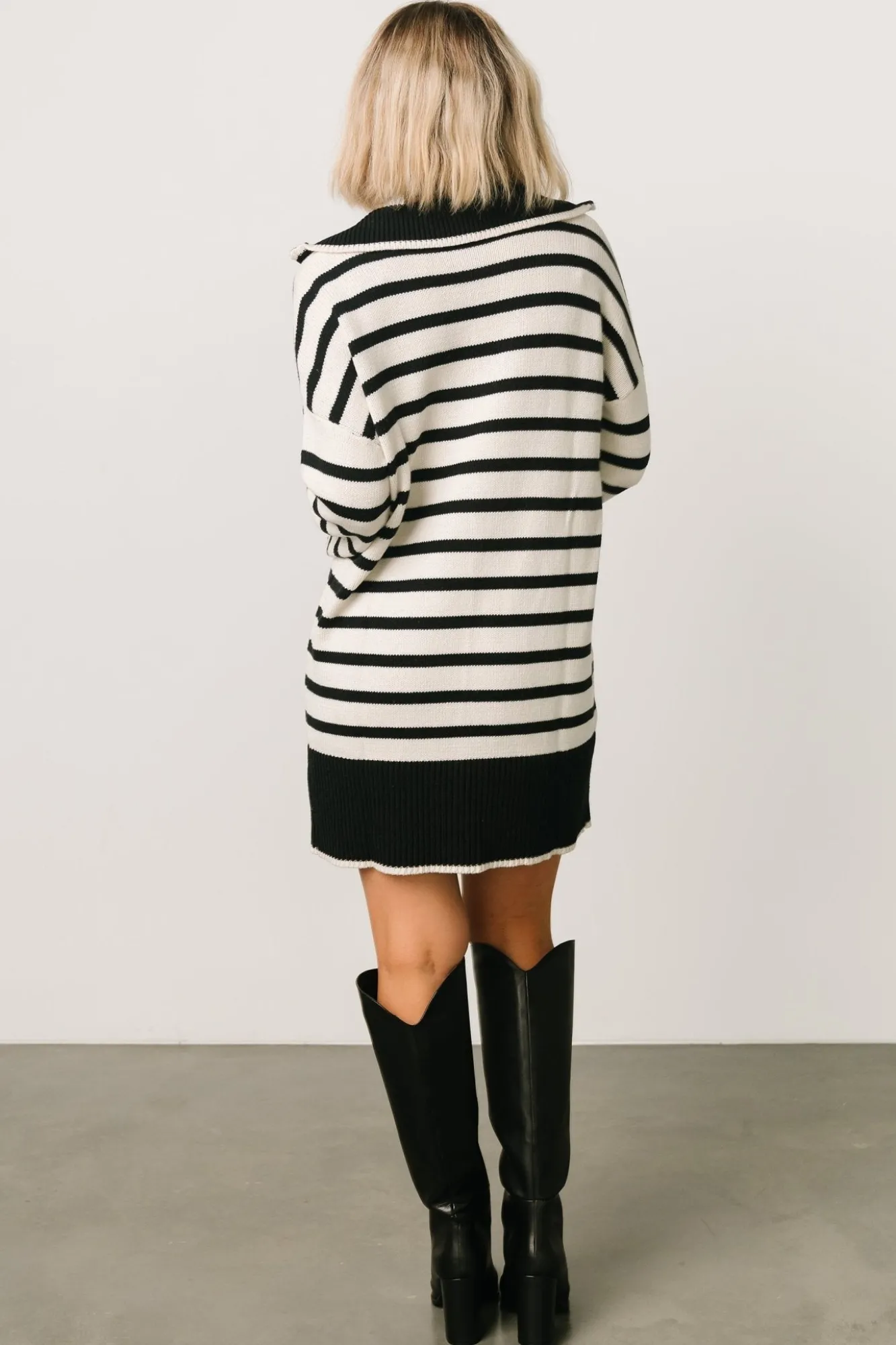 Baltic Born Manon Sweater Dress | Black Stripe