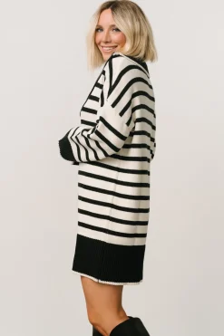 Baltic Born Manon Sweater Dress | Black Stripe