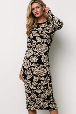 Baltic Born Marci Sweater Dress | Black + Ivory Floral