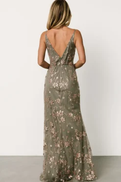 Baltic Born Marcia Sparkle Gown | Eucalyptus + Rose Gold