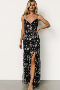 Baltic Born Marcia Sparkle Gown | Navy + Rose Gold